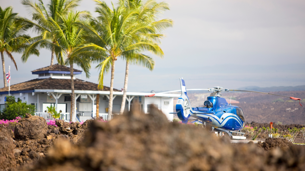 Blue Hawaiian Helicopter set for a tour around the Big Island